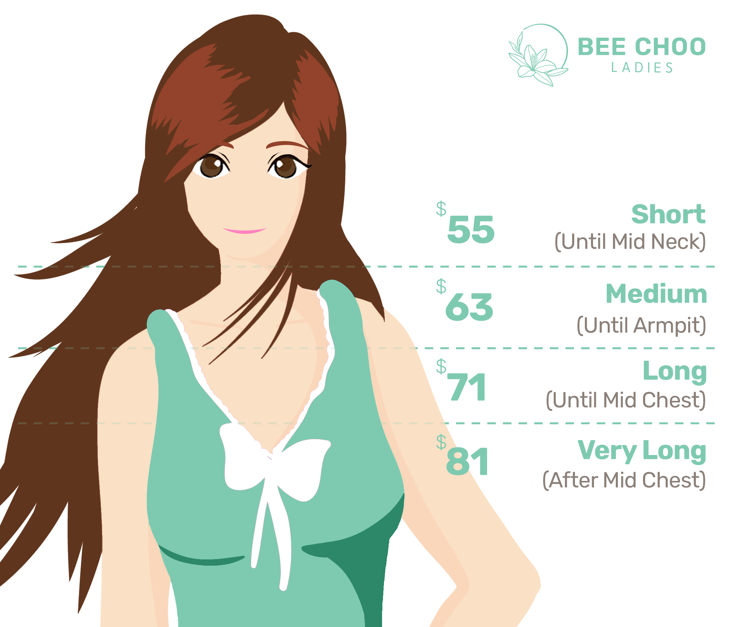 Bee Choo Ladies herbal hair treatment price list