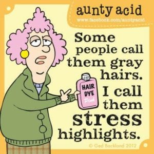 Stress and grey hair illustration