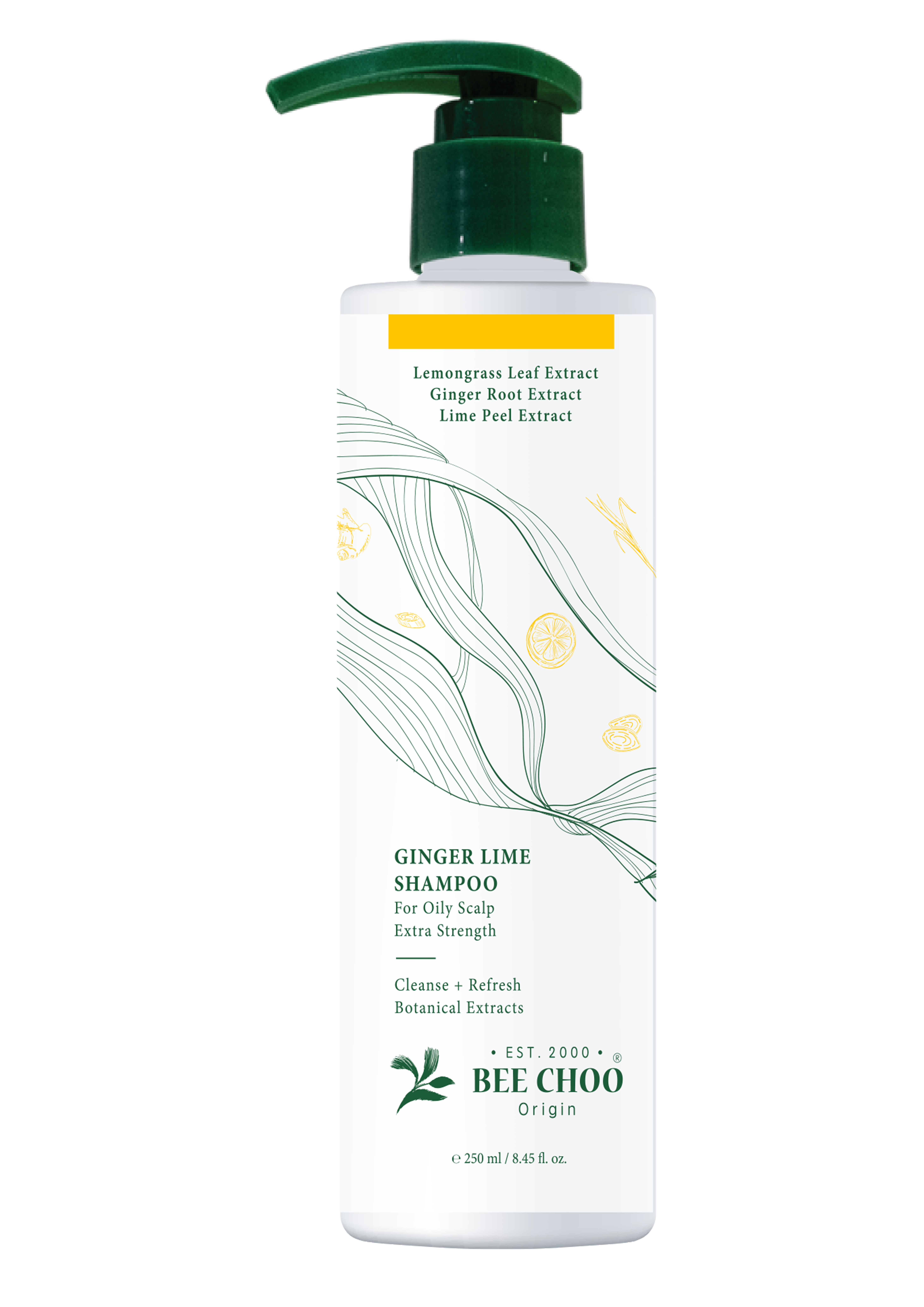 Bee Choo Origin Ginger Lime Shampoo bottle